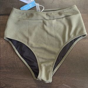 Olive Green High Waisted Swim Bottoms